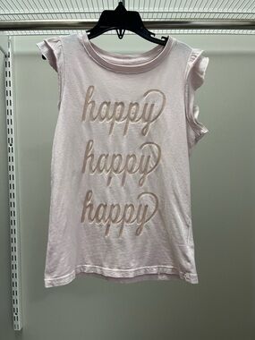 Peek Light Pink 'Happy' Ruffle Sleeve Tank